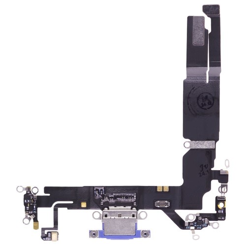 Шлейф для Apple iPhone 16 с комп. + разъем зарядки + микрофон (синий) (ORIG100)