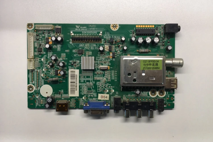 Материнская плата JUG7.820.1199-3, для телевизора Fusion FLTV-19L12B с разъемом LVDS1