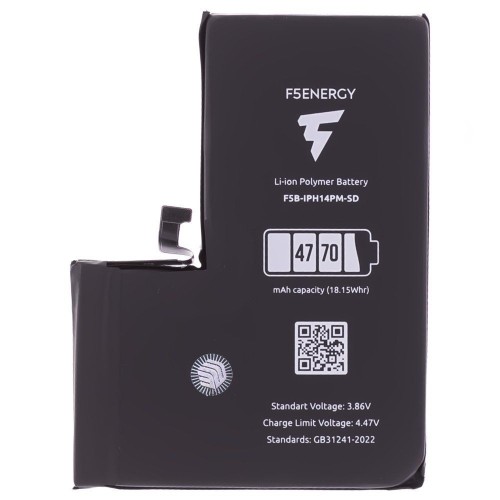 Аккумулятор для Apple iPhone 14 Pro Max (F5ENERGY) (усиленный) (4770 мАч) (SPECIAL EDITION) (с верификацией) + двухстороний скотч