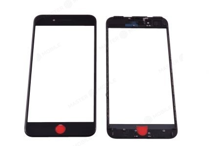 Стекло модуля для Apple iPhone 7 Plus (черный) (в рамке)