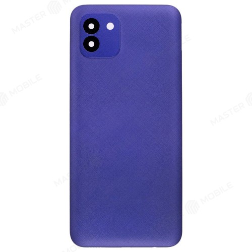 Задняя крышка для Samsung A035 Galaxy A03 (синий) (в сборе со стеклом камеры)