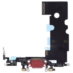 Шлейф для Apple iPhone SE 2020 с комп. + разъем зарядки + микрофон (красный) (ORIG100)