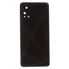 Задняя крышка для Xiaomi Poco X4 Pro 5G (2201116PG) (черный) (в сборе со стеклом камеры) (ORIG100)