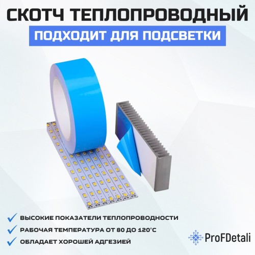 Скотч теплопроводный 14 мм.