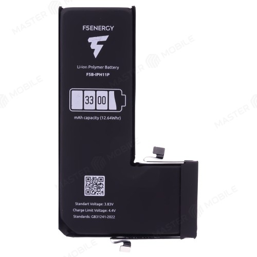 Аккумулятор для Apple iPhone 11 Pro (F5ENERGY) (усиленный) (3300 мАч) (SPECIAL EDITION) + двухсторонний скотч