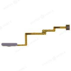 Шлейф для Xiaomi Poco F3 (M2012K11AG) с комп. + сканер отпечатка пальца (кнопка включения) (серебристый)