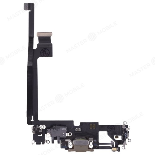 Шлейф для Apple iPhone 12 Pro Max с комп. + разъем зарядки + микрофон (золотистый) (ORIG100)