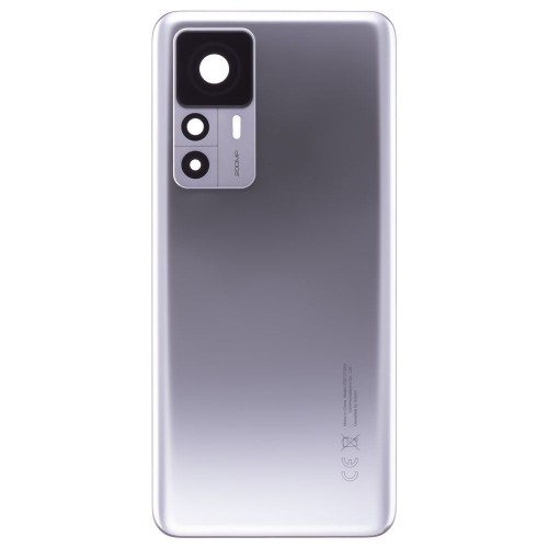 Задняя крышка для Xiaomi 12T Pro (22081212UG) (серебристый) (в сборе со стеклом камеры) (ORIG100)