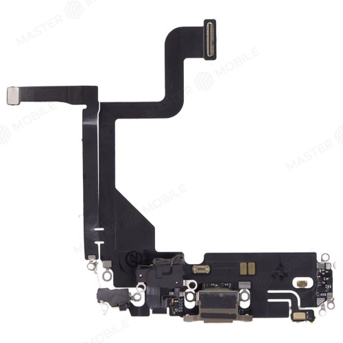 Шлейф для Apple iPhone 13 Pro с комп. + разъем зарядки + микрофон (золотистый) (ORIG100)