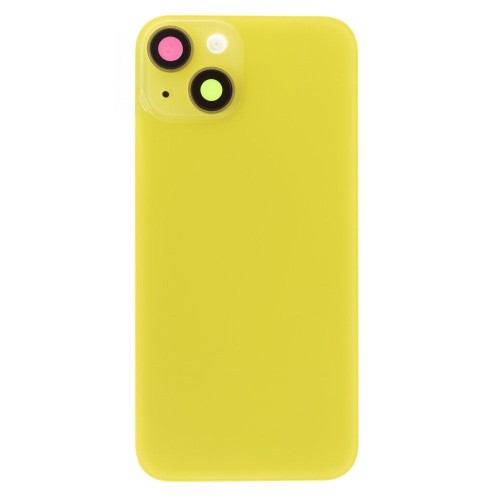 Задняя крышка для Apple iPhone 14 (желтый) (в сборе со стеклом камеры и шлейфом) (Premium)