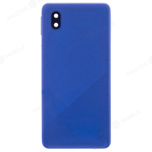 Задняя крышка для Samsung A013 Galaxy A01 Core (синий) (в сборе со стеклом камеры)
