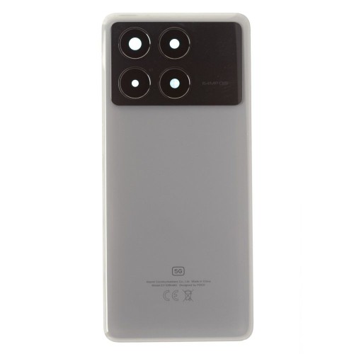 Задняя крышка для Xiaomi Poco X6 Pro (2311DRK48G) (серый) (в сборе со стеклом камеры)