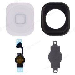 Шлейф для Apple iPhone 5 с держателем кнопки Home и резинкой (белый)