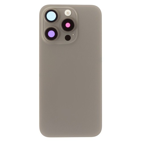 Задняя крышка для Apple iPhone 15 Pro (титановый) (в сборе со стеклом камеры и шлейфом) (Premium)