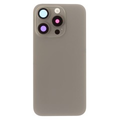 Задняя крышка для Apple iPhone 15 Pro (титановый) (в сборе со стеклом камеры и шлейфом) (Premium)
