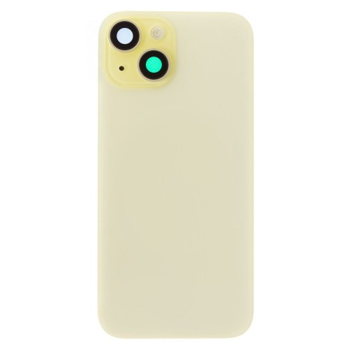 Задняя крышка для Apple iPhone 15 (желтый) (в сборе со стеклом камеры и шлейфом) (Premium)