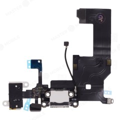 Шлейф для Apple iPhone 5 с комп. + разъем зарядки/гарнитуры + микрофон (белый)