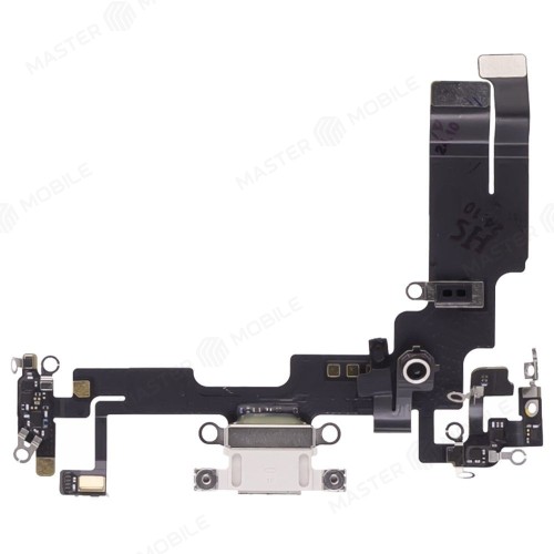 Шлейф для Apple iPhone 14 с комп. + разъем зарядки + микрофон (белый) (ORIG100)