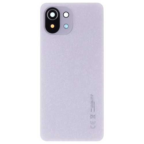 Задняя крышка для Xiaomi 11 Lite 5G NE (2109119DG) / Mi 11 Lite (M2101K9AG) / Mi 11 Lite 5G (M2101K9G) (белый) (в сборе со стеклом камеры) (ORIG100)