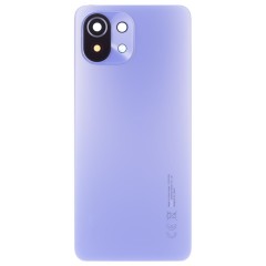 Задняя крышка для Xiaomi 11 Lite 5G NE (2109119DG) / Mi 11 Lite (M2101K9AG) / Mi 11 Lite 5G (M2101K9G) (голубой) (в сборе со стеклом камеры) (ORIG100)