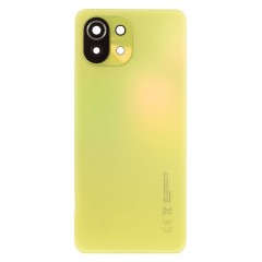 Задняя крышка для Xiaomi 11 Lite 5G NE (2109119DG) / Mi 11 Lite (M2101K9AG) / Mi 11 Lite 5G (M2101K9G) (желтый) (в сборе со стеклом камеры) (ORIG100)