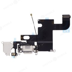 Шлейф для Apple iPhone 6 с комп. + разъем зарядки/гарнитуры + микрофон (белый) (ORIG100)