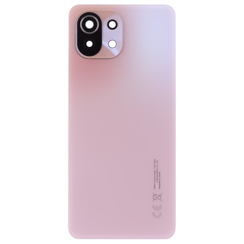 Задняя крышка для Xiaomi 11 Lite 5G NE (2109119DG) / Mi 11 Lite (M2101K9AG) / Mi 11 Lite 5G (M2101K9G) (розовый) (в сборе со стеклом камеры) (ORIG100)