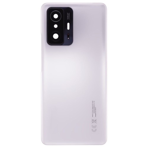 Задняя крышка для Xiaomi 11T (21081111RG) (белый) (в сборе со стеклом камеры) (ORIG100)
