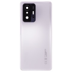 Задняя крышка для Xiaomi 11T (21081111RG) (белый) (в сборе со стеклом камеры) (ORIG100)