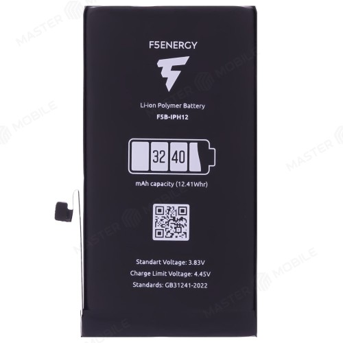 Аккумулятор для Apple iPhone 12 / iPhone 12 Pro (F5ENERGY) (усиленный) (3240 мАч) (SPECIAL EDITION) + двухсторонний скотч