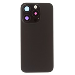 Задняя крышка для Apple iPhone 15 Pro (черный) (в сборе со стеклом камеры и шлейфом) (Premium)