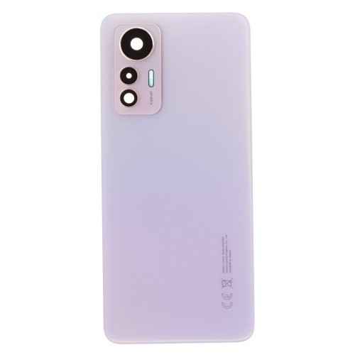 Задняя крышка для Xiaomi 12 Lite (2203129G) (розовый) (в сборе со стеклом камеры) (ORIG100)