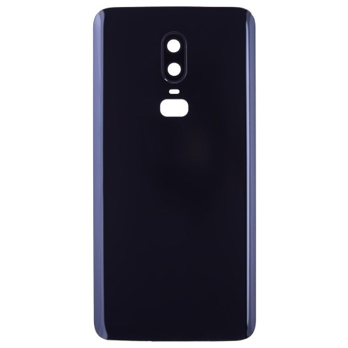 Задняя крышка для OnePlus 6 (черный глянец) (в сборе со стеклом камеры)