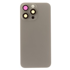 Задняя крышка для Apple iPhone 15 Pro Max (титановый) (в сборе со стеклом камеры и шлейфом) (Premium)