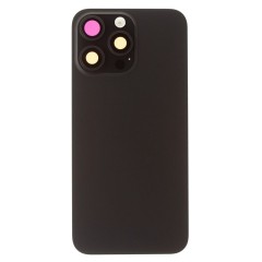 Задняя крышка для Apple iPhone 15 Pro Max (черный) (в сборе со стеклом камеры и шлейфом) (Premium)