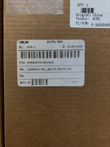Материнская плата, mb, для ASUS TX300CA Rev: 2.0, i7-3517U, 4GB