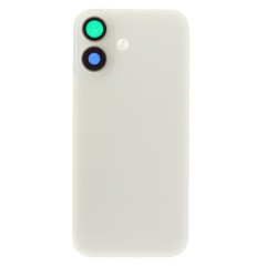 Задняя крышка для Apple iPhone 16 (белый) (в сборе со стеклом камеры и шлейфом) (Premium)