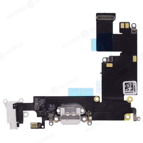 Шлейф для Apple iPhone 6 Plus с комп. + разъем зарядки/гарнитуры + микрофон (белый)