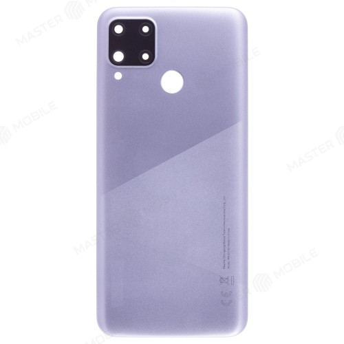 Задняя крышка для Realme C15 (RMX2180) (серебристый) (в сборе со стеклом камеры)