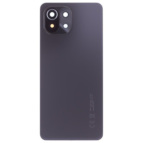 Задняя крышка для Xiaomi 11 Lite 5G NE (2109119DG) / Mi 11 Lite (M2101K9AG) / Mi 11 Lite 5G (M2101K9G) (черный) (в сборе со стеклом камеры) (ORIG100)