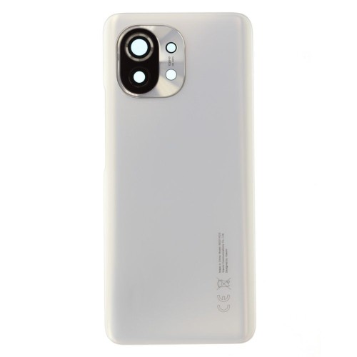 Задняя крышка для Xiaomi Mi 11 5G (M2011K2G) (белый) (в сборе со стеклом камеры) (ORIG100)