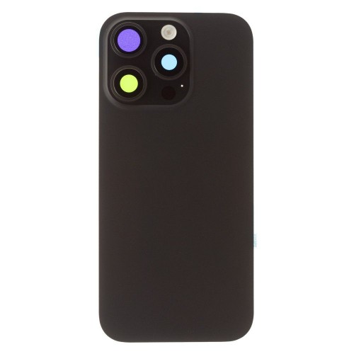 Задняя крышка для Apple iPhone 16 Pro (черный) (в сборе со стеклом камеры и шлейфом) (Premium)