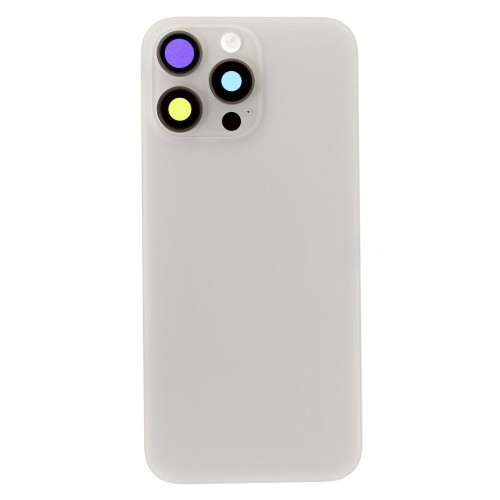 Задняя крышка для Apple iPhone 16 Pro Max (белый) (в сборе со стеклом камеры и шлейфом) (Premium)