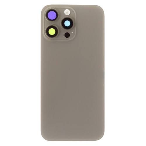 Задняя крышка для Apple iPhone 16 Pro Max (титановый) (в сборе со стеклом камеры и шлейфом) (Premium)