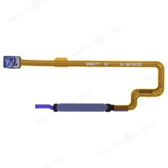 Шлейф для Xiaomi Poco M4 5G (22041219PG) с комп. + сканер отпечатка пальца (голубой)