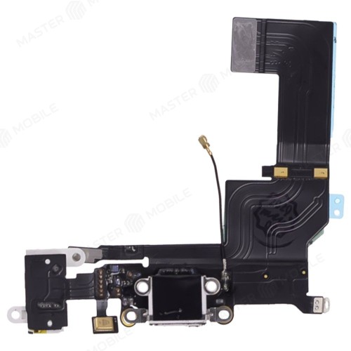 Шлейф для Apple iPhone 5s с комп. + разъем зарядки/гарнитуры + микрофон (белый)