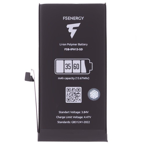Аккумулятор для Apple iPhone 13 (F5ENERGY) (усиленный) (3560 мАч) (SPECIAL EDITION) (с верификацией) + двухсторонний скотч