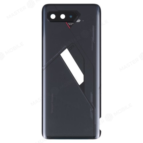 Задняя крышка для Asus ROG Phone 5 Pro (ZS673KS) / ROG Phone 5s Pro (ZS676KS) (черный) (в сборе со стеклом камеры) (ORIG100)