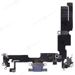 Шлейф для Apple iPhone 14 Plus с комп. + разъем зарядки + микрофон (голубой) (ORIG100)