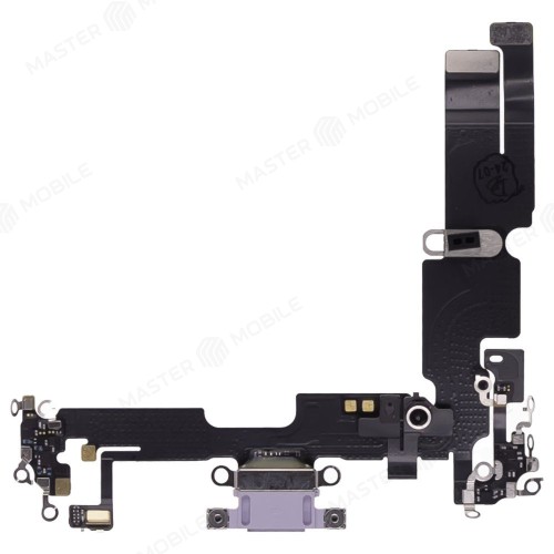 Шлейф для Apple iPhone 14 Plus с комп. + разъем зарядки + микрофон (фиолетовый) (ORIG100)